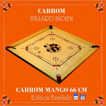 Carrom mango 66 - Jeux classiques - Jeux de société - Carrom Art