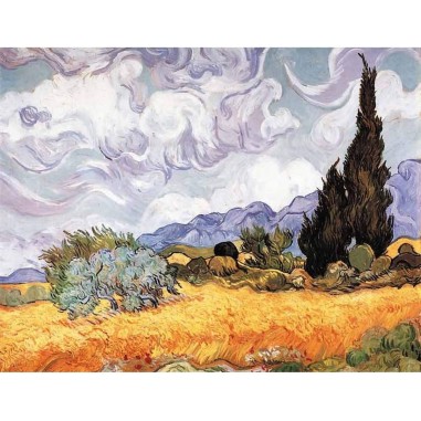 Puzzle 1000 pièces : Van Gogh : Champ de blé avec cyprès - Piatnik