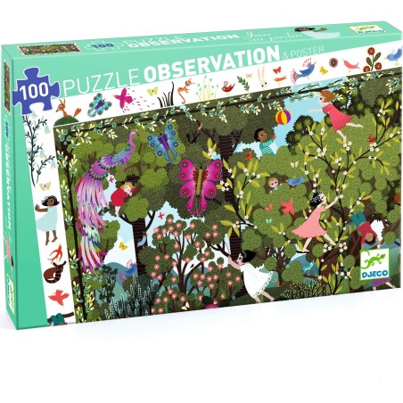 Puzzle Observation - Jeux au Jardin - 100 Pièces - Jeux enfants - Djeco