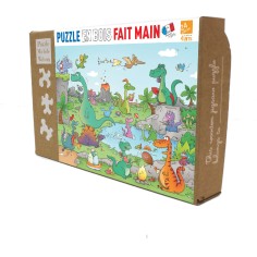 Puzzle en bois - Les dinosaures - 24 pcs - Puzzle Michèle Wilson