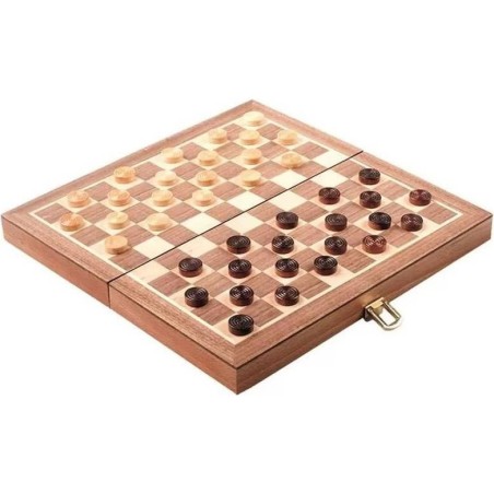 Jeu de Dames en Bois Pliable - Deluxe - Loisirs Nouveaux - Jeux classiques - Ambassador