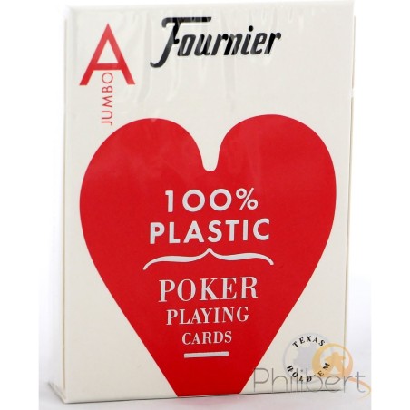 Poker Plastic - Jumbo: Rouge - Jeux classiques - Jeux de cartes - Fournier