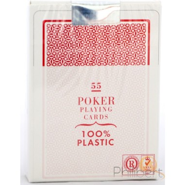 Poker Plastic - Jumbo: Rouge - Jeux classiques - Jeux de cartes - Fournier