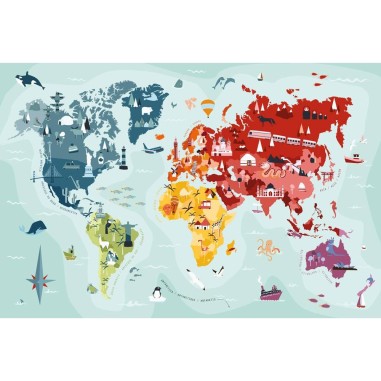 Puzzle 260 pièces : carte du monde mypuzzle monde - Helvetiq