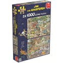 Puzzles 2 x 1000 pièces - Jan Van Haasteren : Safari et l'orage - Jumbo Diset