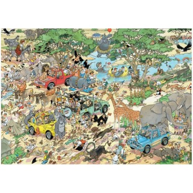 Puzzles 2 x 1000 pièces - jan van haasteren : safari et l'orage - diset - Jumbo Diset