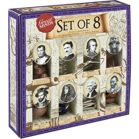 Great Minds - Set of 8 Puzzles - Jeux classiques - Casse-têtes - Professor Puzzle