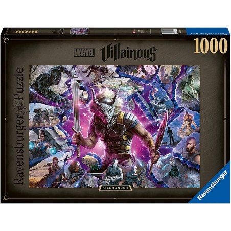 Puzzle 1000 pièces : collection marvel villainous : killmonger - Ravensburger