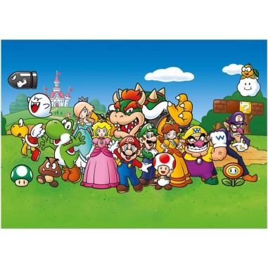 Puzzle 500 pièces Super Mario and Friends - Jeux classiques - Winning Moves