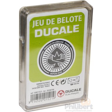 Jeu de Belote - 32 Cartes - Boîte Plastique - Ducale