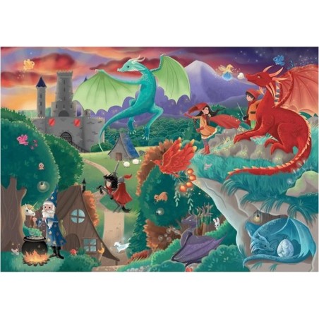 Puzzle - Les Dragons - 50 pièces - Pmwd - Puzzle Michèle Wilson