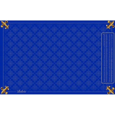 Tapis Belote Coeur de pique Excellence Bleu - 40 x 60cm - Loisirs Nouveaux
