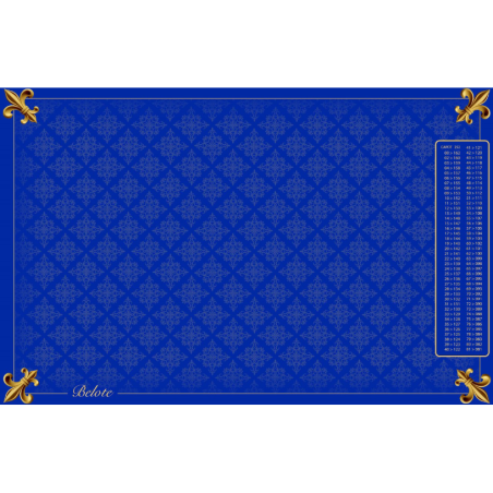 Tapis Belote Coeur de Pique Excllence Bleu - 40x60cm - Jeux classiques - Loisirs Nouveaux