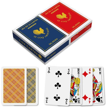 2 jeux de 54 cartes plastique le Coq Imperial - Dal Negro - Jeux classiques - Loisirs Nouveaux