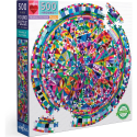 Puzzle Rond 500 Pièces : Motif triangulaire - Eeboo