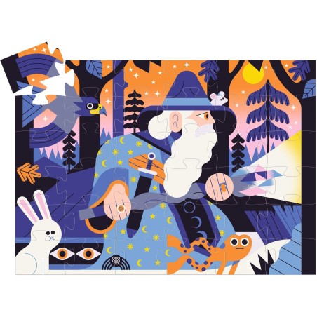 Puzzle Silhouette - Le Magicien au Sceptre de Cristal - 36 Pièces - Jeux enfants - Djeco