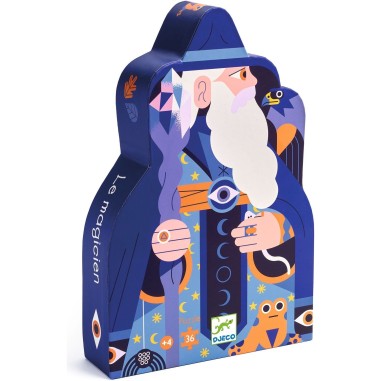 Puzzle Silhouette - Le Magicien au Sceptre de Cristal - 36 Pièces - Jeux enfants - Djeco