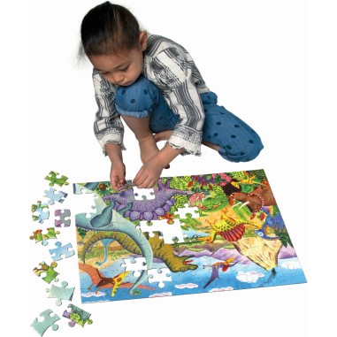 Puzzle - Le Temps des Dinosaures - 100 Pièces - Jeux classiques - Eeboo