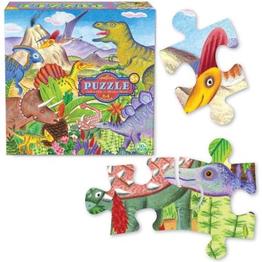 Puzzle - Ile des Dinosaures- 64 Pièces - Jeux classiques - Eeboo