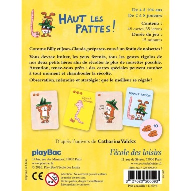Haut les pattes - Jeu de société enfant - L'école Des Loisirs