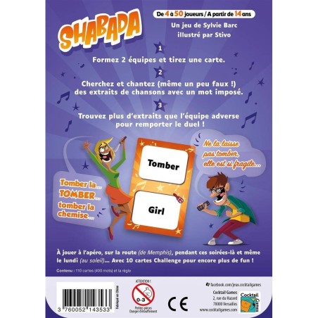 Shabada - jeu d'ambiance et de chansons - Cocktail Games