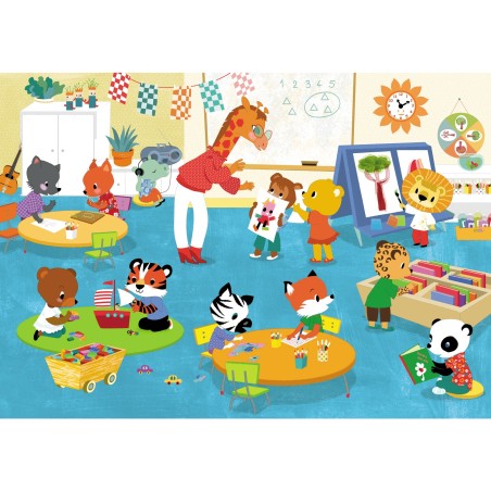 Puzzle - Vive la Maternelle - 12 Pièces - Pmwd - Jeux enfants - Puzzle Michèle Wilson