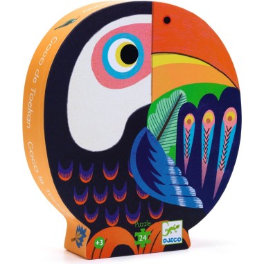 Puzzle Silhouette - Coco le Toucan - 24 Pièces - Jeux enfants - Djeco