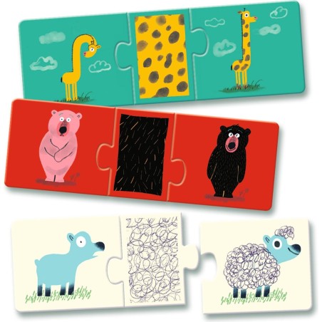 Puzzle trio Tout nu - Puzzle éducatif enfant - Djeco