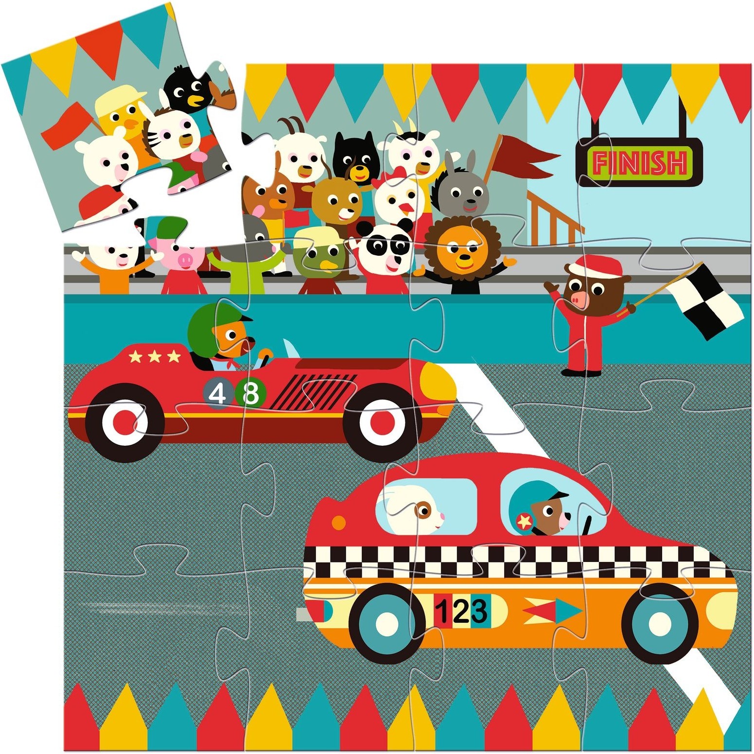 Puzzle Le Bolide 16 Pièces Djeco