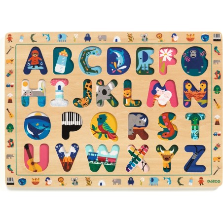 Puzzles Ã©ducatif bois Puzzle Abc International - Djeco