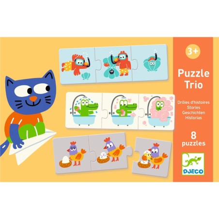 Puzzle trio Drôles d'histoires - Puzzle éducatif enfant - Djeco