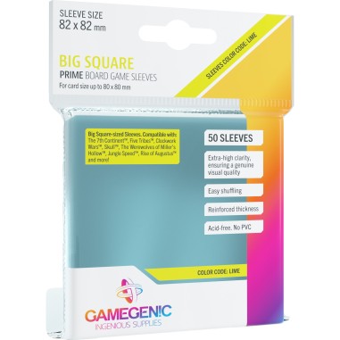 Gg : 50 sleeves Lime Prime 82x82 Big Square - Gamegenic