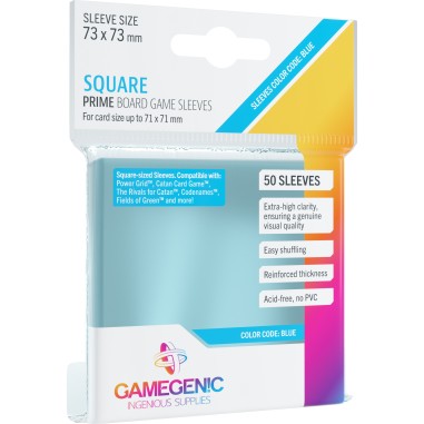 Gg : 50 sleeves Blue Prime 73x73 Square - Gamegenic