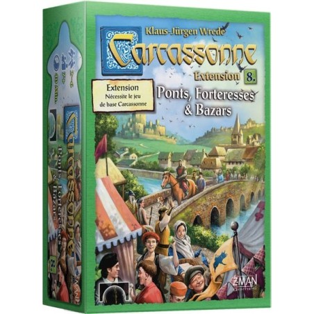 Carcassonne: Extension 8 - Ponts, Forteresses & Bazar - Jeu de société - Zman Games - Z-man Games