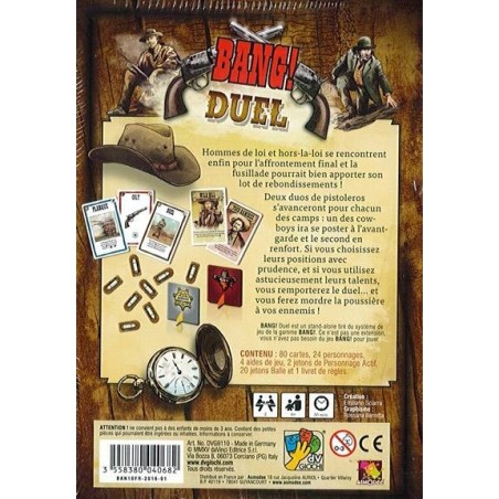 Bang! - Le Duel - Jeu de société - Da Vinci - Dv Giochi