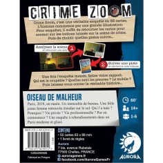 Crime Zoom - Oiseau de Malheur - Jeux de société - Aurora - Aurora Games 2