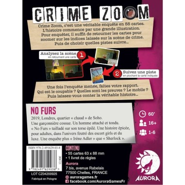 Crime Zoom - No Furs - Jeux de société - Aurora - Aurora Games