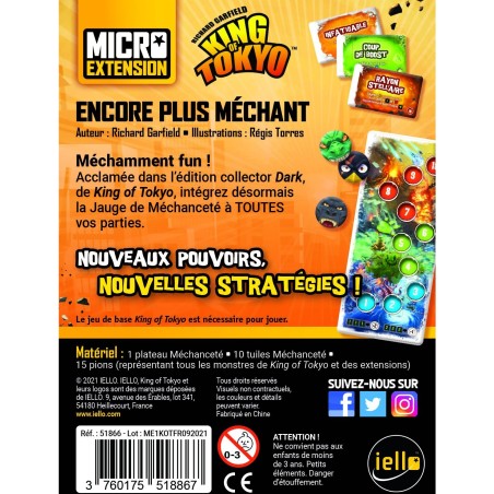 King of Tokyo - Micro Extension: Encore Plus Méchant - Jeux de société - Iello