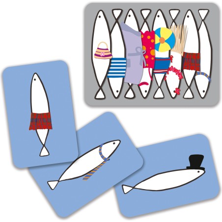 Jeu de carte Sardines - observation et mémoire visuelle - Djeco